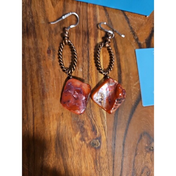 Sally C treasures jewelry earrings Copper & Stone - Picture 2 of 3